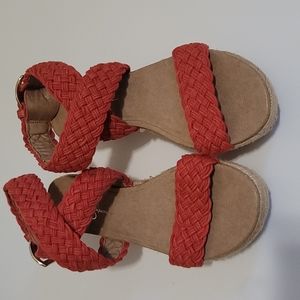 Jessica Simpson Pink Platform Wedge Ankle Sandals